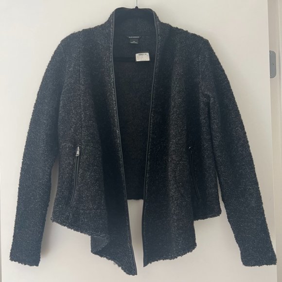 Club Monaco "Claudia" Jacket - open front with faux-leather trim - Picture 3 of 7